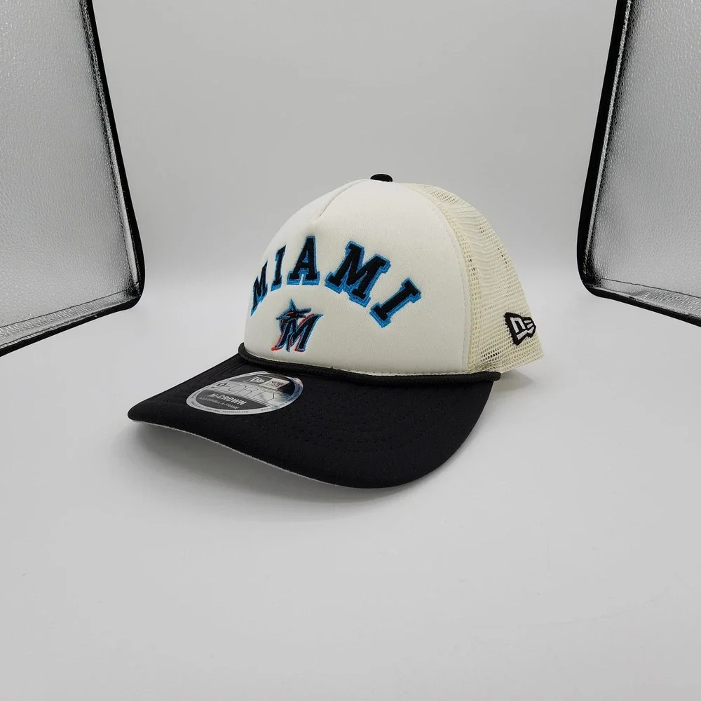 New Era Miami Marlins Hat‎ Arch Glitz 9Forty MLB Snapback Mesh Back Rope Cap NEW
